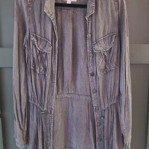Maurices Gray Button Down Shirt